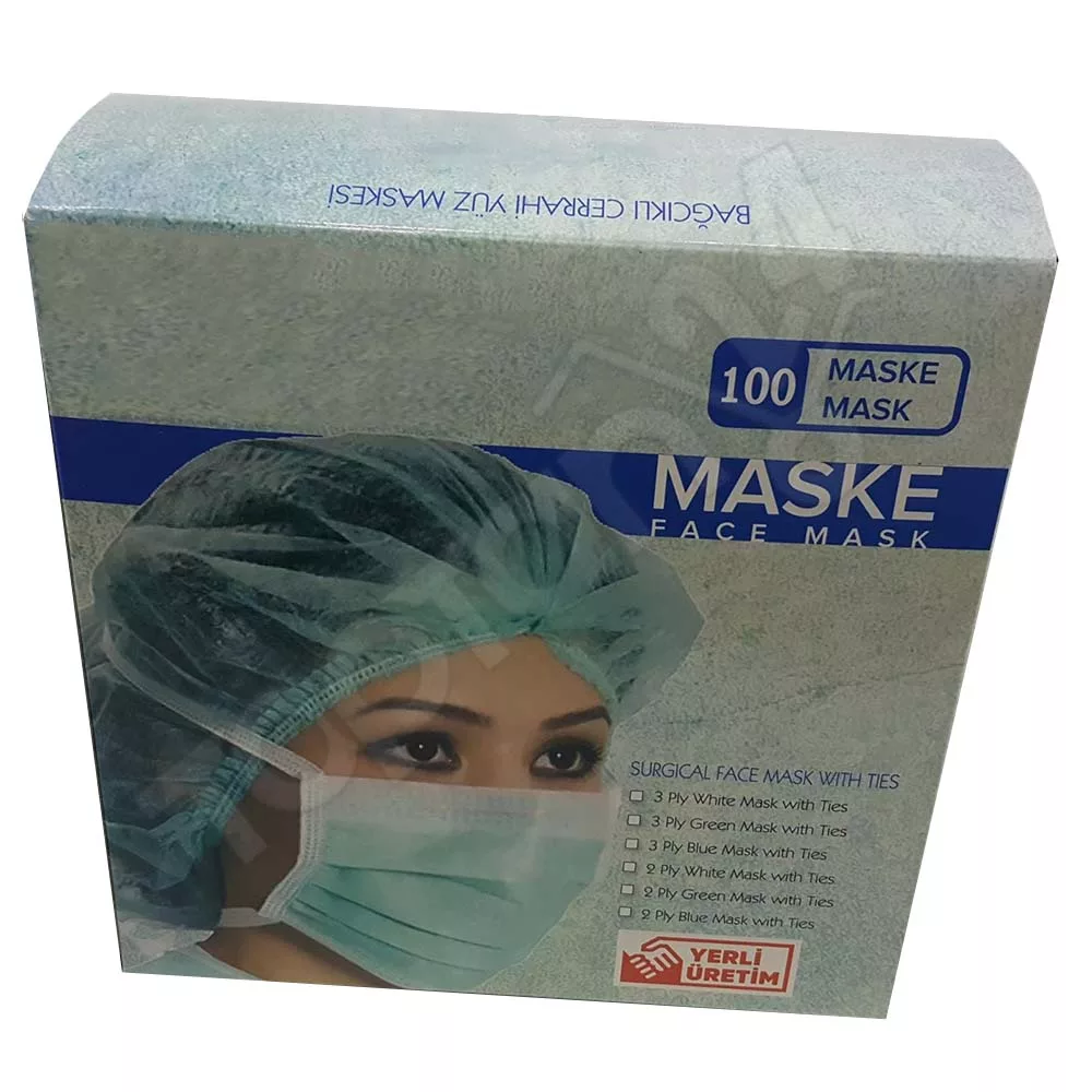 Medikal Bağcıklı Maske 3 Katlı Bağlamalı - Görsel 3